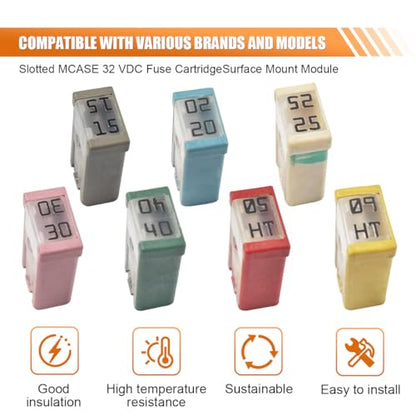 14PCS Mini Slotted Automotive MCASE Shaped Cartridge Fuse Kit - size: 14PCS