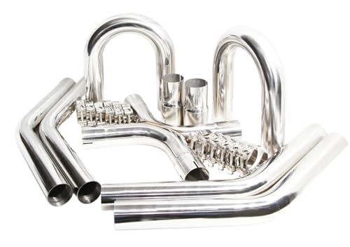 Universal 2.25" Exhaust X-Pipe Kit for Engine Swap, T304 Stainless Steel Mandrel Bent Tubing, Slip Fit Design, Compatible with 4.8L-6.2L Engines
