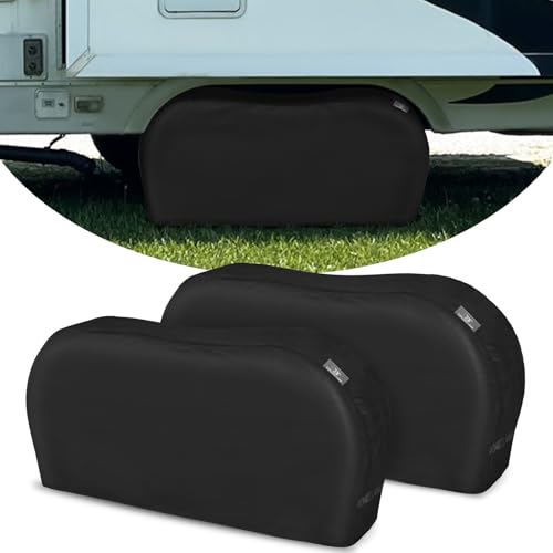 Explore Land Dual Axle Tire Cover Fit Tire Diameters 29-31.75 inch, Black - size: L (Fits Tire Diameters 29''-31.75''), style: Dual Alex Tire Cover-Black