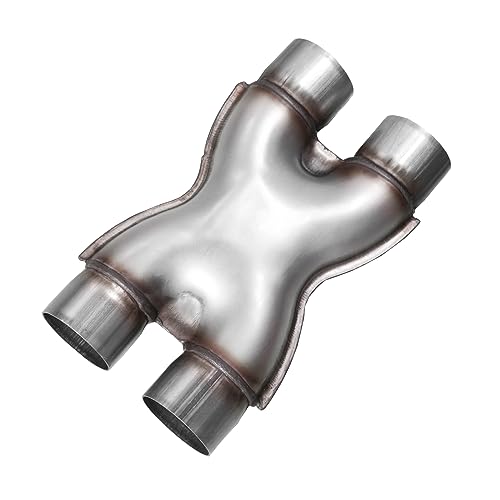 Exhaust X Pipe 2.5 Inch Inlet,Stainless Steel Universal X Pipe 2.5" Inlet 2.5" Outlet 12" Long for Smoother Exhaust Pipe,Dual 2 1/2 Inch Crossover X Pipes Exhaust Tip - size: 2.5''X Pipe, style: X PIPE