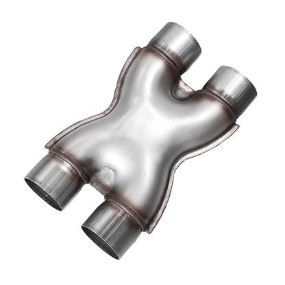 Exhaust X Pipe 2.5 Inch Inlet,Stainless Steel Universal X Pipe 2.5" Inlet 2.5" Outlet 12" Long for Smoother Exhaust Pipe,Dual 2 1/2 Inch Crossover X Pipes Exhaust Tip - size: 2.5''X Pipe, style: X PIPE
