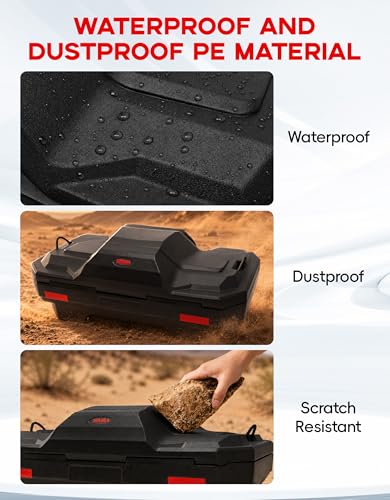 TCT-MOTORPARTS 82L Black ATV Rear Cargo Storage Box & Lounger Seat Trunk - color: 82L