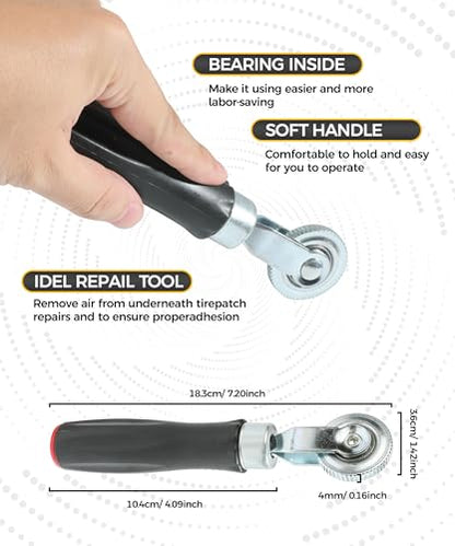 2PCS Tire Repair Tools,Tire Patch Kit,Tire Patch Roller,Car Accessories Tire Patch Tools,Tire Repair Roller and Scraper,Car Tire Repair Tool,Portable Tire Buffer Tool for Car Truck Motorcycle