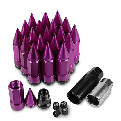 20PCS M12x1.5 Anti Theft Wheel Spikes Lug Nut - color: Purple