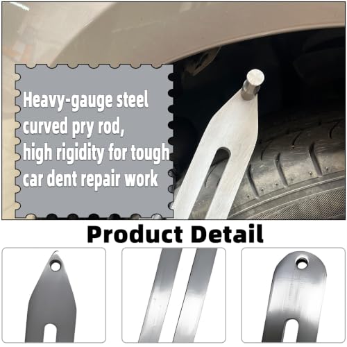Car Dent Repair Kits,41 pcs Paintless Dent Removal Tools,Auto Body Dent Repair Tool Kit,with Big Curved Rod,Knock Down Pen with 7 Stainless Steel Pen Heads,Rubber Hammer and More.