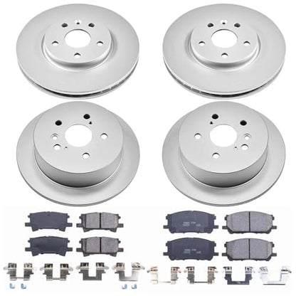 PowerStop Z17 Brake Pad & Fully Coated Rotor Kit Front & Rear CRK4530 - style: Stock Replacement Fully Coated