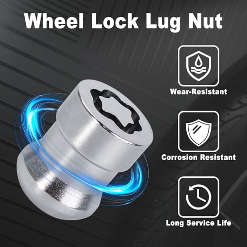 Wheel Lock Lug Nut Set, Cone Seat Chrome Locking Lug Nuts Set with Key, Anti-Theft Honda Wheel Locks for Civic, Accord, CR-V 2007-2025, Replaces 08W42SCV100 08W42-SCV-101 08W42-SCV-102