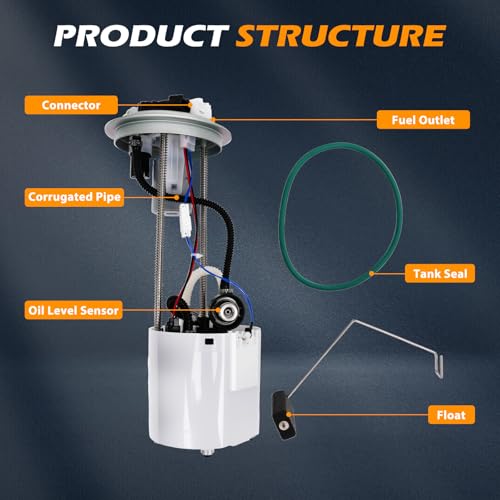 E4123M Fuel Pump Module Assembly Suitable for Silverado 1500 Sierra 1500 2014-2018 V6/V8 4.3L/5.3L/6.2L OE 13513407, 13582491, SP6714M, FG1832 - size: E4123M-size: 43cm