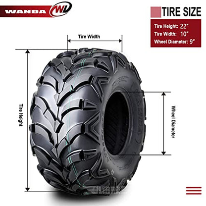 WANDA 2 Sport ATV Mud Tire 22x10-9 6PR for Honda Recon 250 Suzuki Ozark 250 - size: 22X10-9