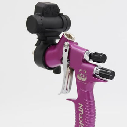 1.3mm Slit Nozzle HVLP Air Spray Gun for Varnish Painting with Paint Gun Light （3 Light Color Modes） for Varnish, Topcoat，Primer Spraying - style: Purple