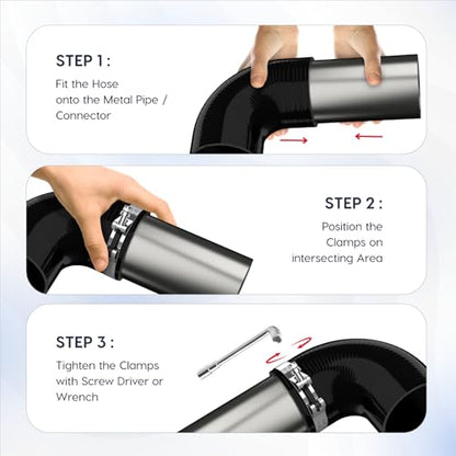 Endure 90 Degree Silicone Elbow Intake Hose 4-Ply, 3.5"(89mm) - Black - color: Black, size: ID - 3.5Inch(89mm)