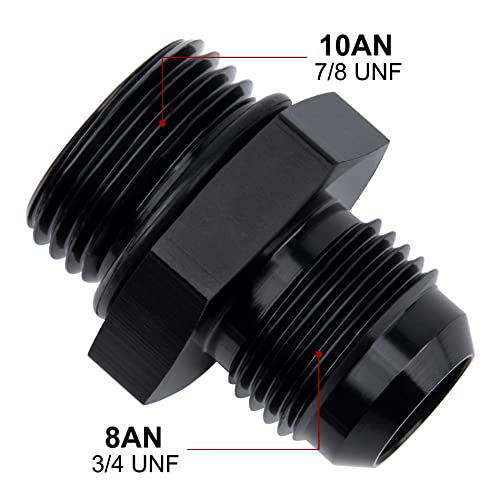 EVIL ENERGY 8AN Flare to AN10 ORB Male O-Ring 2PCS Fitting Adapter - size: 10AN ORB to 8AN