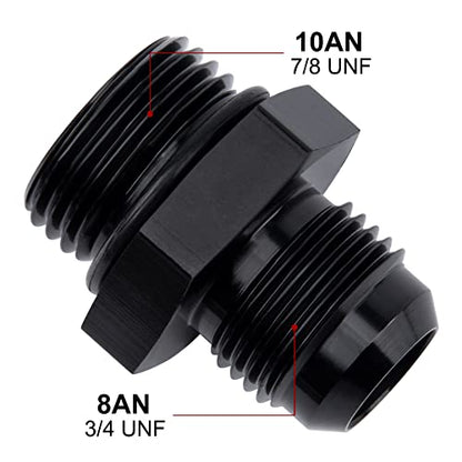 EVIL ENERGY 8AN Flare to AN10 ORB Male O-Ring 2PCS Fitting Adapter - size: 10AN ORB to 8AN