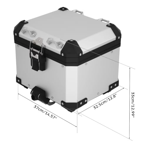 TCT-MOTORPARTS Aluminum 38L Tail Box Case Top Luggage Box Trunk Fits for BMW R1300GS 2023-2025 2023 24 25 - color: Chrome Tail Luggage Box (38L)