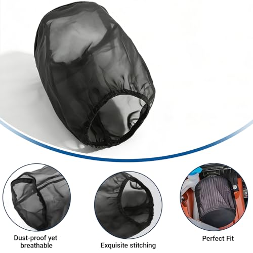 Cold Air Intake Filter Cover, Thickened Dust-proof Water-proof Motorcycle Universal Air Intake Cover Filter Sock for High Flow Cone Air Filter Compatible with Harley Davidson Touring (Large)