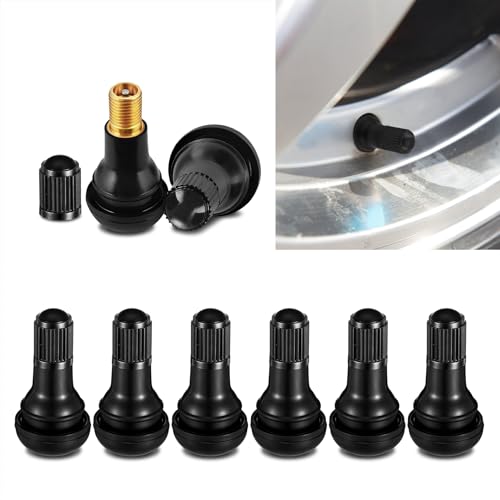 8PCS TR412 Tubeless Tire Valve Stems, Tire Valve, Bulk Tubeless Rubber Snap in Valves Stems, Car Tubeless Valve Stems Suitable for 0.453 inch Rim Holes on Standard Vehicle Tires (TR412) - size: TR412