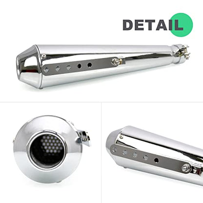 Sporacingrts Stainless Steel Motorcycle Exhaust Muffler Silver - color: Sliver