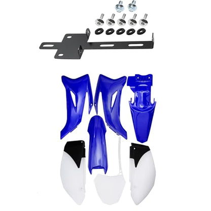 7pcs Complete Plastics Fender Kit + Front Fender Bracket for TTR110, TTR110E, SSR125TR, SDG 140cc-170cc Dirt Pit Bikes, Motorcycle Body Work Fairing Kit, Pre-Drilled, Easy Install (Blue) - color: Blue