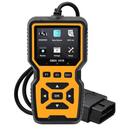 OBD2 Scanner Diagnostic Tool - Check Engine Light Code Reader, Reset Function, Data Stream, I/M Readiness, Full Features, Modes 6 & 8, for All 1996+ Vehicles, Automotriz Scanner - color: Yellow