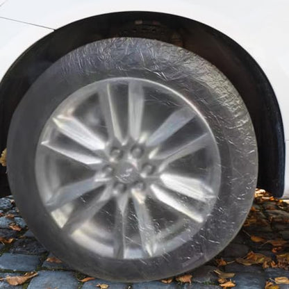 iplusmile 10Pack Clear Disposable Tire Covers with Elastic Band - Universal Plastic Wheel Protectors for RV, Truck, Trailer - Transparent Tire Rim Sleeves for Auto Painting, Maintenance & Storage