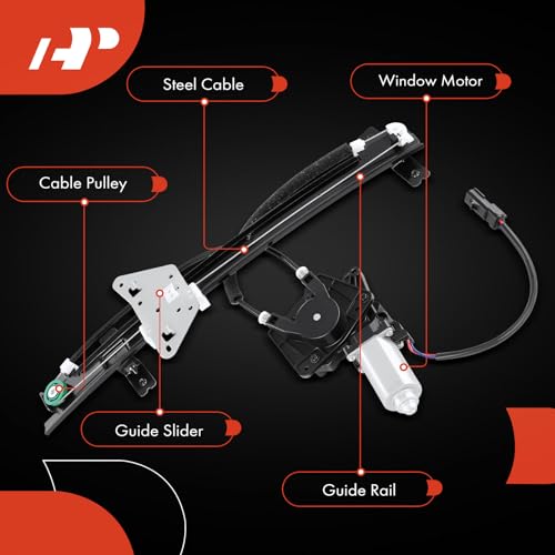 A-Premium Front Driver and Passenger Side Power Window Regulator with Motor - size: Front Driver and Passenger