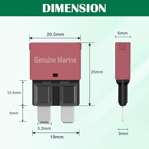 10A Auto Reset Blade Fuse - Replace Standard 10A ATC/ATO Fuses, 14VDC Waterproof Circuit Breaker for Cars, Trucks, Boats, RVs, and Solar Systems (Pack of 5) - color: E37A-10A-5pack