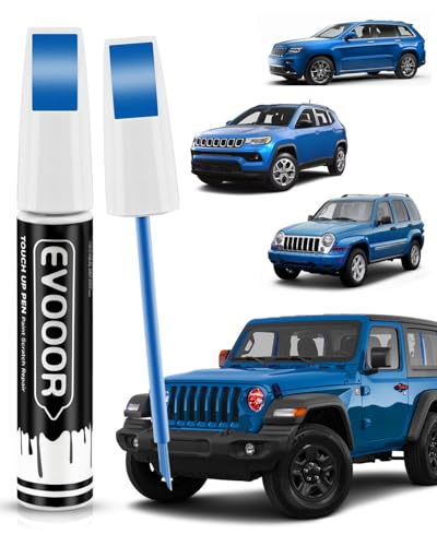 PBJ/MBJ Hydro Blue/Laser Blue Pearl Touch Up Paint Compatible with JeepExact Match 2 in 1 Touch up Paint for Chips and Nicks Repair - color: Hydro Blue/Laser Blue Pearl(PBJ/MBJ) Compatible with Cherokee/Compass/Liberty