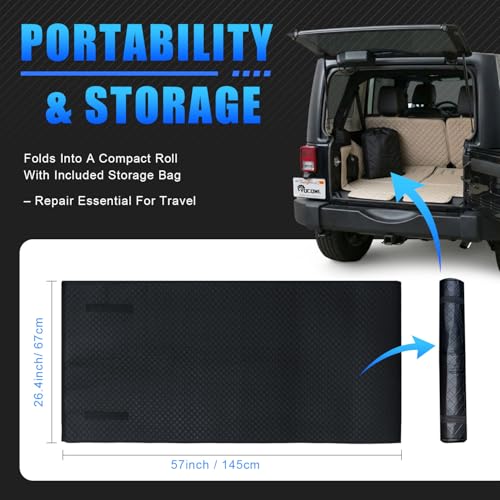Rolling Creeper Mat, 145×67cm Portable Under Car Repair Pad - color: Black