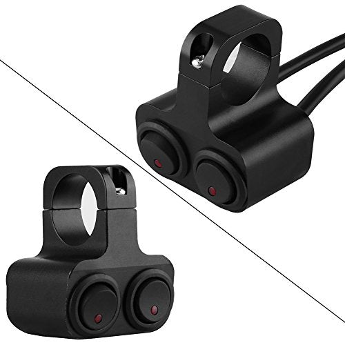 Motorcycle Handlebar Switch - CNC Aluminum Alloy Motorcycle Handlebar 1inch 25mm Headlight Spotlight Dual Switch Handlebar Double Control Button Switch