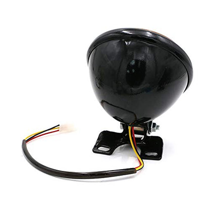 0011 Universal Motorcycle Headlight 5'' Head Lamp Front for Chopper Bobber Cruiser Black Yellow - color: black yellow