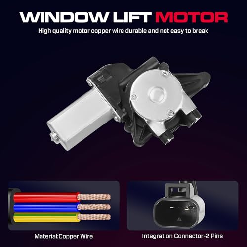 Front Driver Side Power Window Regulator with Motor (2 Pins) Fit for 1997-2005 Buick Century 1997-2004 Regal Sedan, 1998-2002 Oldsmobile Intrigue, 741-637 - size: Front Driver (LH)