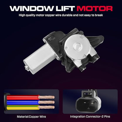 Front Driver Side Power Window Regulator with Motor (2 Pins) Fit for 1997-2005 Buick Century 1997-2004 Regal Sedan, 1998-2002 Oldsmobile Intrigue, 741-637 - size: Front Driver (LH)