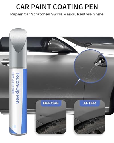 744/9744 Brilliant Silver Metallic Touch Up Paint Compatible with Mercedes-Benz Exact Match–Chips and Nicks Touch Up - color: Brilliant Silver(744/9744) Metallic for C/E/G/M/S/CL/ML/SL/ML/CLK/SLK Series