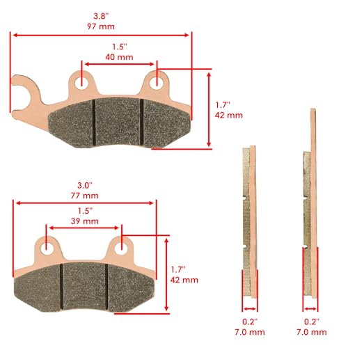 Caltric Front And Rear Brake Caliper with Pads Compatible with Yamaha Rhino 450 Yxr450 4X4 2006 2007 2008 2009