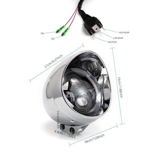 Motorcycle Headlight Assembly LED 5.31 inch Head Light Headlamp For Chopper Cruiser 883 Steed VLX 400/600 Shadow 600 VTX1300 Magna 250/600/750 CA 250 ca250 vtx 1800