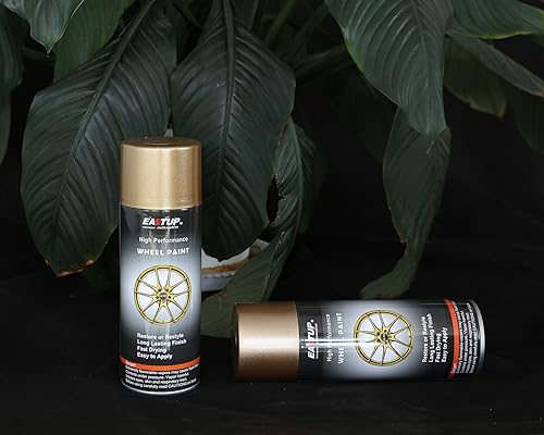 EASTUP Premium Flash Gold Metallic Acrylic Enamel Wheel Paint - Brilliant Finish, High Durability, Fade-resistant, Quick Drying Rim Coating Spray Paint. - color: 13#176-Flash Gold
