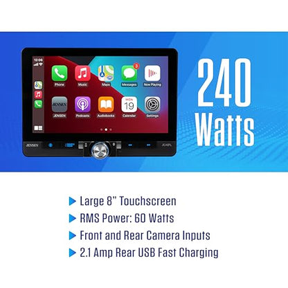 Jensen J1CA8FL 8" Wireless Apple CarPlay Android Auto Single/Double DIN - style: 8-Inch Wireless Stereo