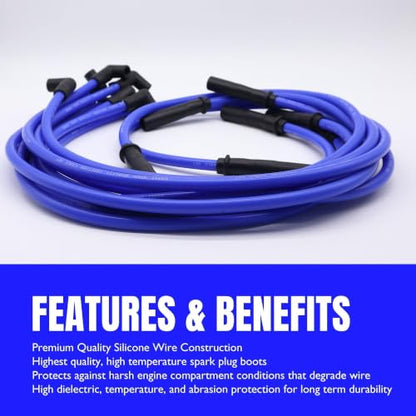 9 PCS Spark Plug Wires Set 10.5mm Electronic Ignition Cables - style: 10.5mm