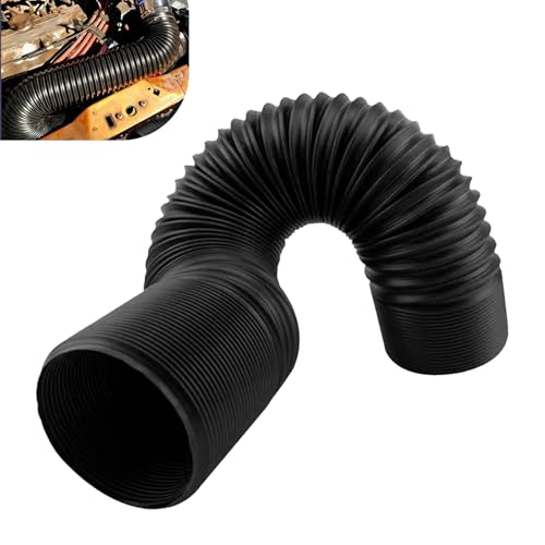 Car Air Intake Pipe, 2.5" Anti-leak Water-proof Cold Air Conduction Hose for Extending to 39 ", Flexible Bendable Expansion Duct, Universal Modified Intake Inlet Accessory for Cars (Black) - color: Black #2.5 "