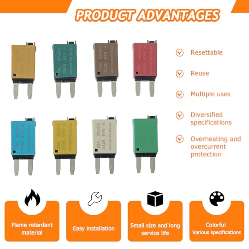 Manual Reset Fuse E73 E79 car ATM Low Profile Mini Blade Style - style: E79 (5A,6A,7.5A,10A,15A,20A,25A,30A) Mixed