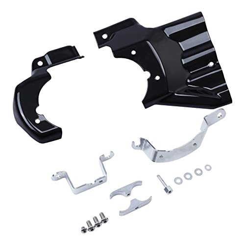 TCT-MOTORPARTS Black Engine Transmission Interface Trim Cover Fits for Harley Softail Deluxe FXST FXSTC 2007-2017 - color: Black