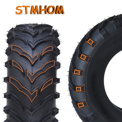 ATV Tire Set Of 4 AT25x8-12 Front ＆ AT25x10-12 Rear All Terrain ATV UTV Off-Road Tires12 inch atv tires, 6PR Tubeless. - size: QD 137 25x8-12＆25x10-12