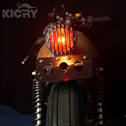 Motorcycle Tail Lights Chopper Side Mount Taillight Incandescent Brake License Plate Light Compatible for Harley Bobber Cafe Racer Cruiser Honda Shadow Yamaha Suzuki Kawasaki(Halogen) - color: Halogen