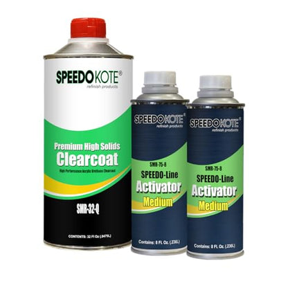 Speedokote Premium High Solids Clear Coat, 48 ounces when mixed 2:1, Medium Kit SMR-32/75-Q