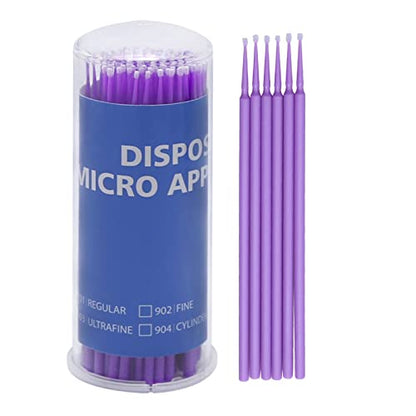 Touch Up Paint Brushes for Automotive Paint Chip Repair Disposable Micro Applicators (S:1.5mm, Purple)-100 Pieces - style: 1.5MM,Purple