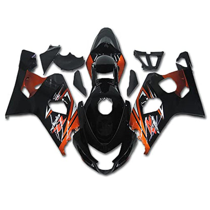 YTL Orange Black Full Fairing Fit for Suzuki 2004-2005 GSXR 600/750 - color: 008 Orange Black