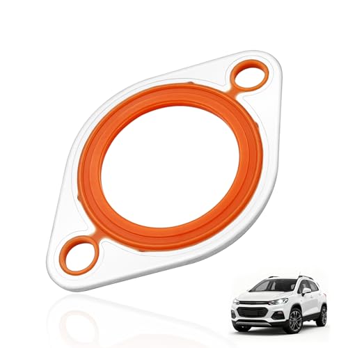 Thermostat Water Neck Housing Gasket, 1/8 Inch Aluminum Carrier & High Temp Silicone Replacement for Chevy SBC BBC 265 283 305 327 350 383 396 400 427 454 472 500 Engines Coolant Outlet - size: 1Pcs
