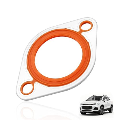 Thermostat Water Neck Housing Gasket, 1/8 Inch Aluminum Carrier & High Temp Silicone Replacement for Chevy SBC BBC 265 283 305 327 350 383 396 400 427 454 472 500 Engines Coolant Outlet - size: 1Pcs