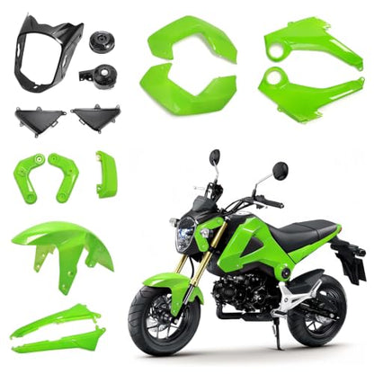 Mokuo Motorcycle Fairing Kit in ABS Material Compatible with Honda Grom Msx 125 SF 2013-2016, Apple Green Color - style: Apple Green