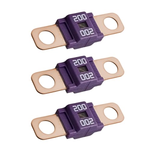 3PCS AMI/Midi Fuse, High Current 200A, Bolt-on Fuse Universal for Cars, Trucks, Construction Vehicles, Agricultural Machinery, Caravans, Passenger Cars, Electrocar Golf Cart (200A) - color: 200A